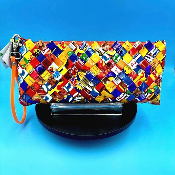 Handbag Bright Colorful Ecoist Candy Wrapper Clutch/Wristlet - Picture 2 of 12